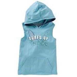Boys Tank Top 4 Blue Surfs Up Sleeveless Hooded Shirt Muscle Tee Sonoma